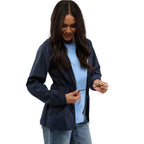Aneto Lightweight Recycled Packable Jacket for Women Transfer - Polo Blue - Front On Model