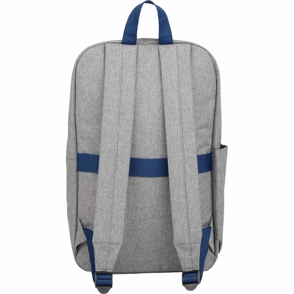 Angle Laptop Backpack in Recycled PET, 15 Inch Embroidery - Gray - Back