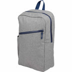 Angle Laptop Backpack in Recycled PET, 15 Inch Embroidery - Gray - Left Angle