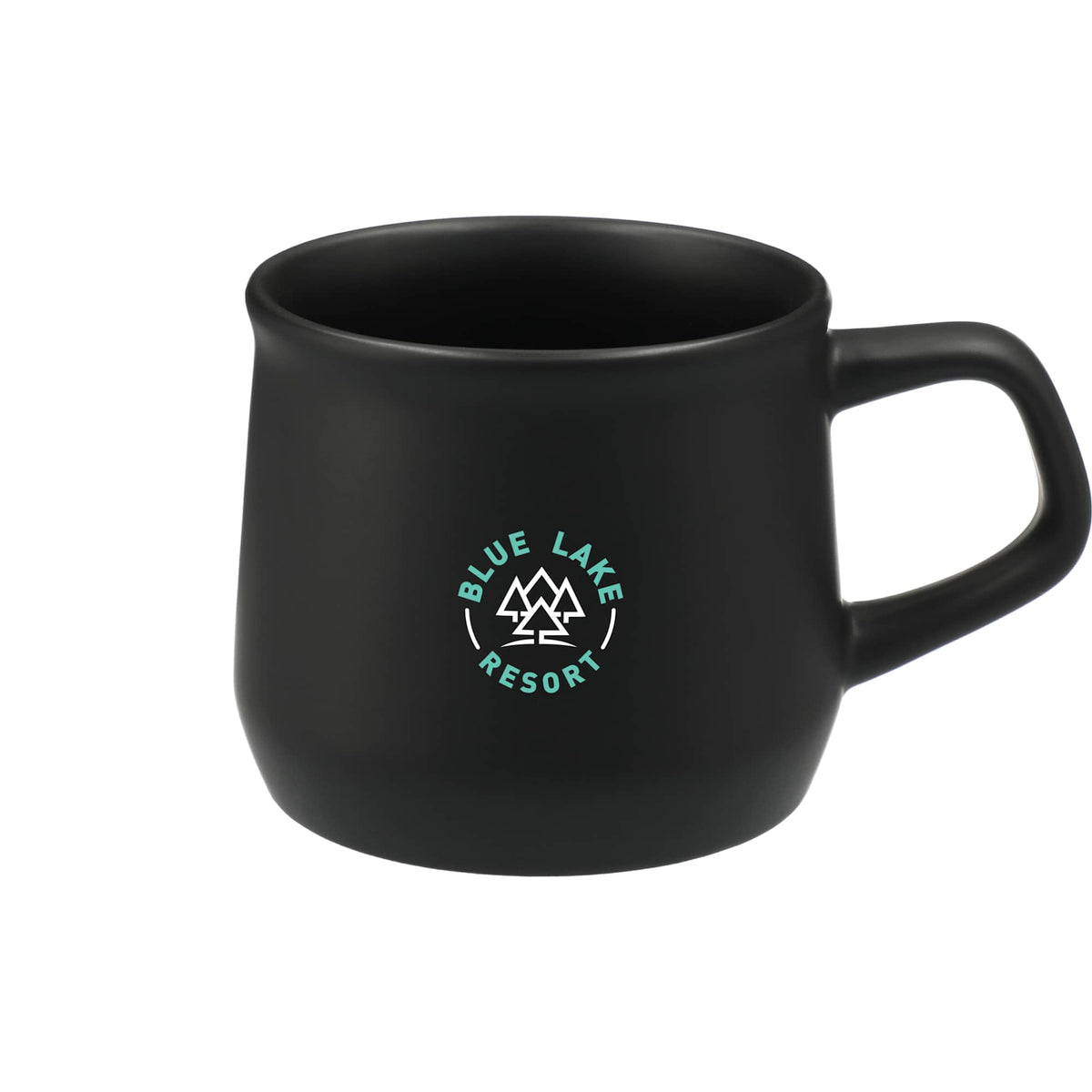 Angus Matte Ceramic Mug, 12 oz - Black - Front