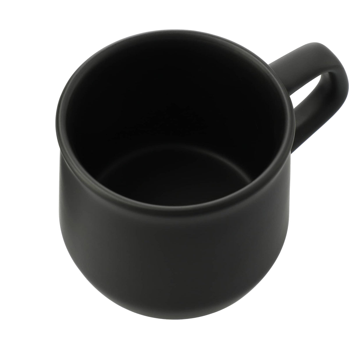 Angus Matte Ceramic Mug, 12 oz - Black - Right Angle