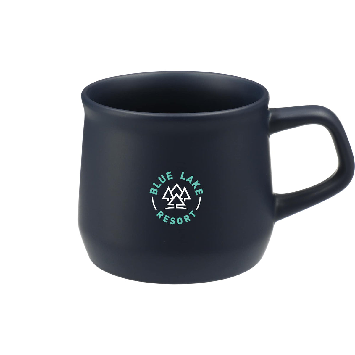 Angus Matte Ceramic Mug, 12 oz - Navy - Front
