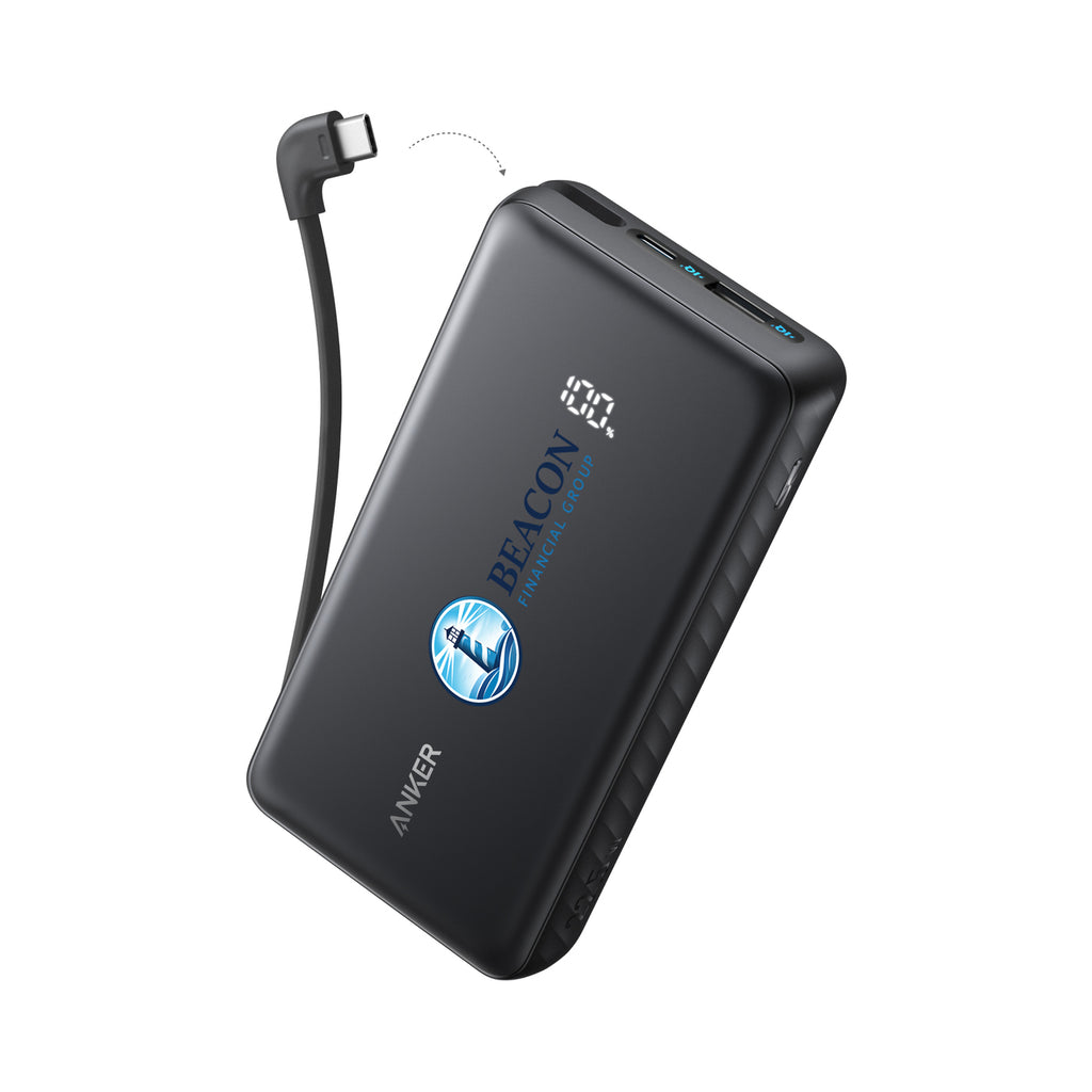 Anker Zolo Power Bank with Built-In USB-C Cable, 20,000 mAh - Black - View 1