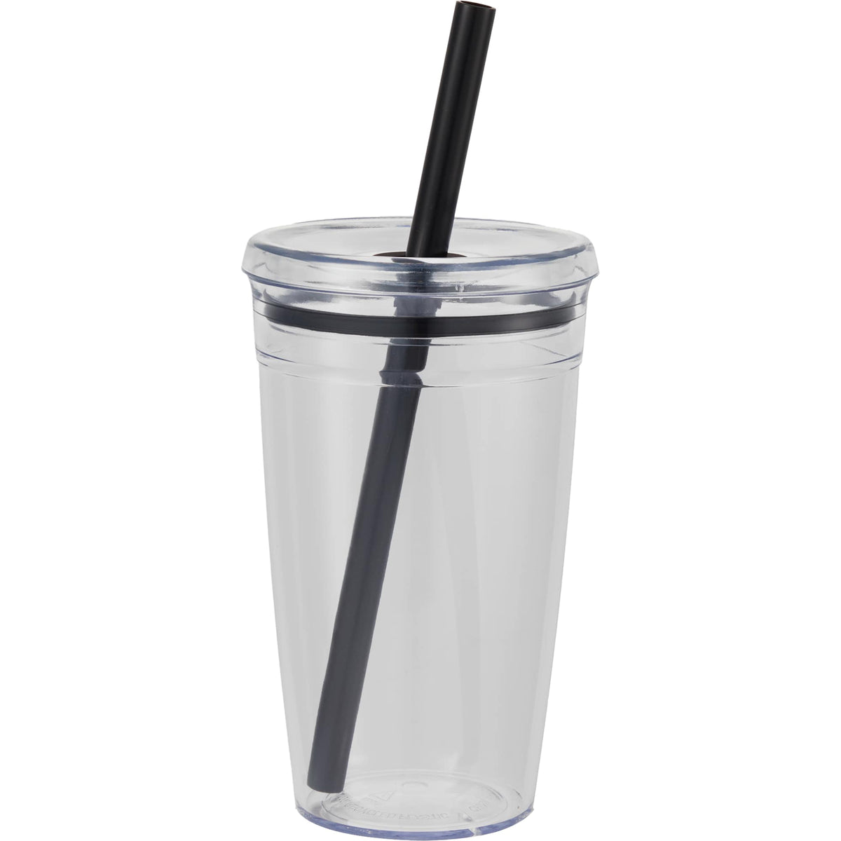 Anna Recycled Acrylic Straw Tumbler, 15 oz - Black - Back