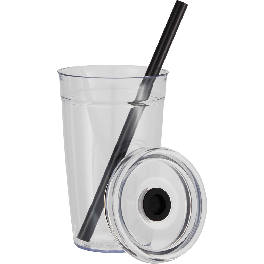 Anna Recycled Acrylic Straw Tumbler, 15 oz - Black - Detail