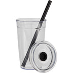 Anna Recycled Acrylic Straw Tumbler, 15 oz - Black - Detail