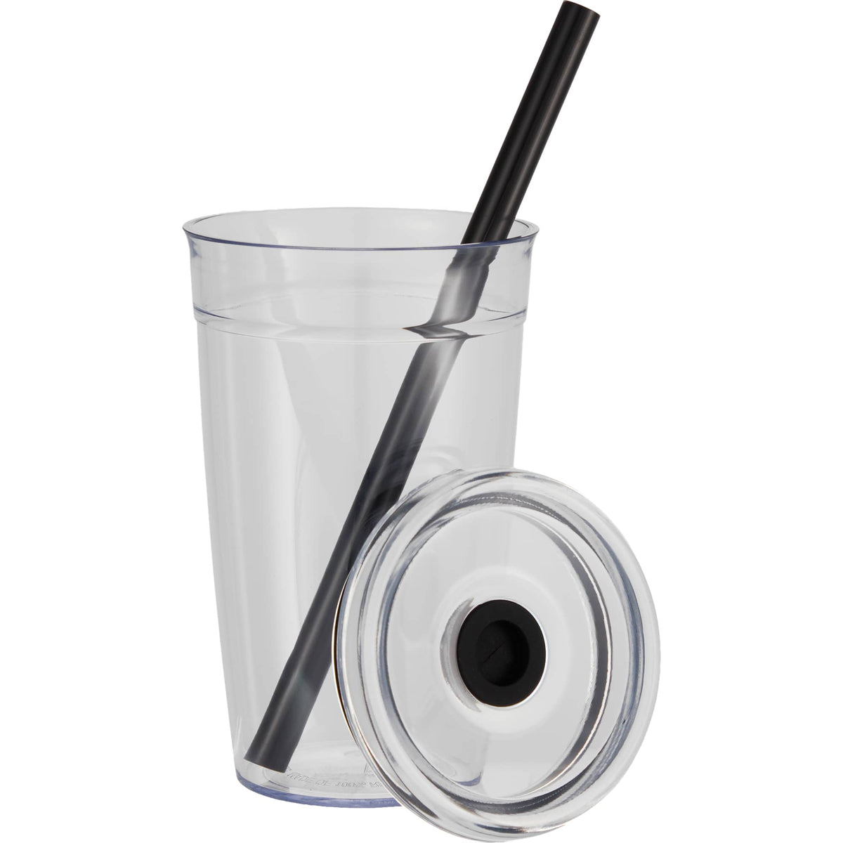 Anna Recycled Acrylic Straw Tumbler, 15 oz - Black - Detail