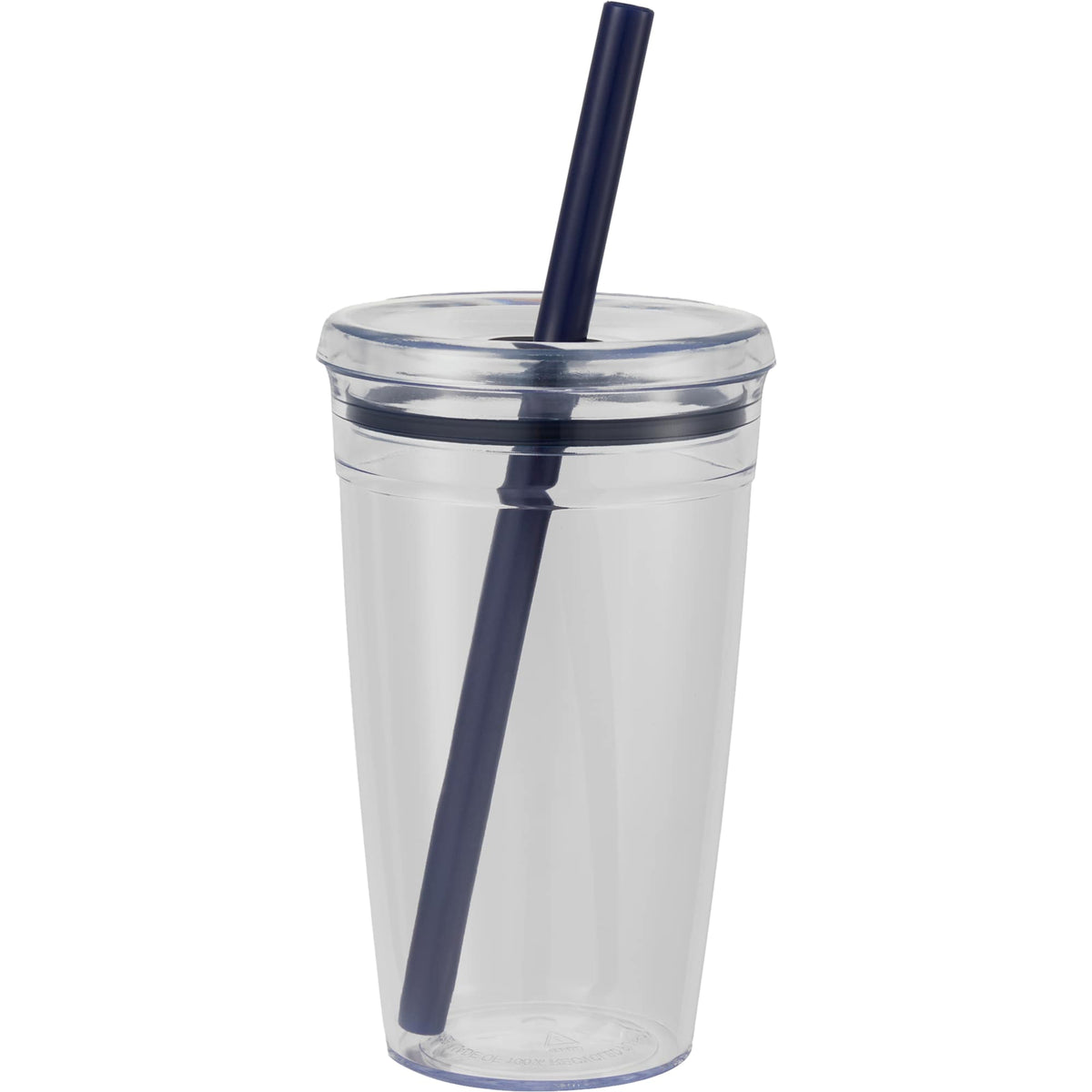 Anna Recycled Acrylic Straw Tumbler, 15 oz - Blue - Back
