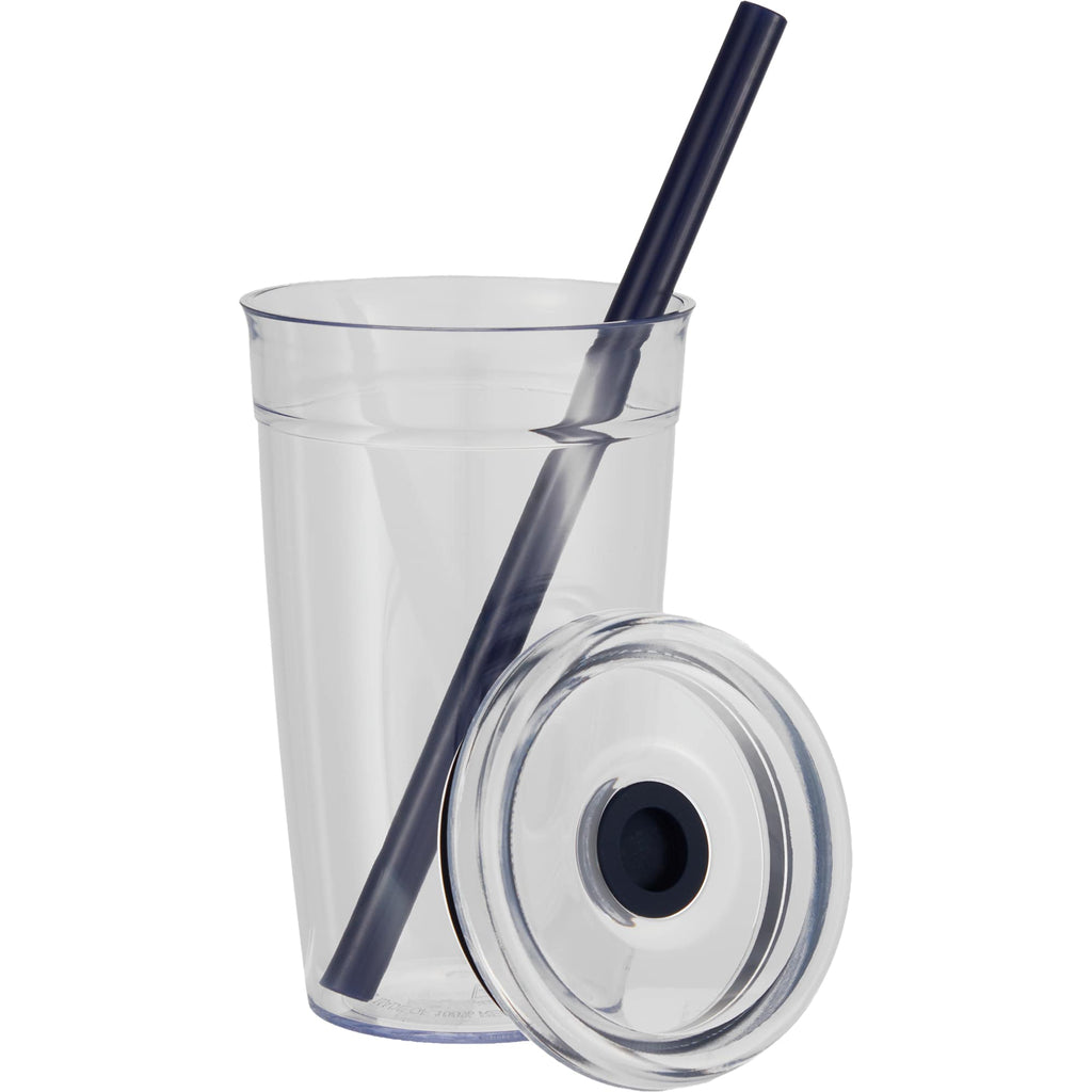 Anna Recycled Acrylic Straw Tumbler, 15 oz - Blue - Detail