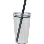 Anna Recycled Acrylic Straw Tumbler, 15 oz - Green - Back