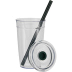 Anna Recycled Acrylic Straw Tumbler, 15 oz - Green - Detail