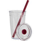 Anna Recycled Acrylic Straw Tumbler, 15 oz - Maroon - Detail