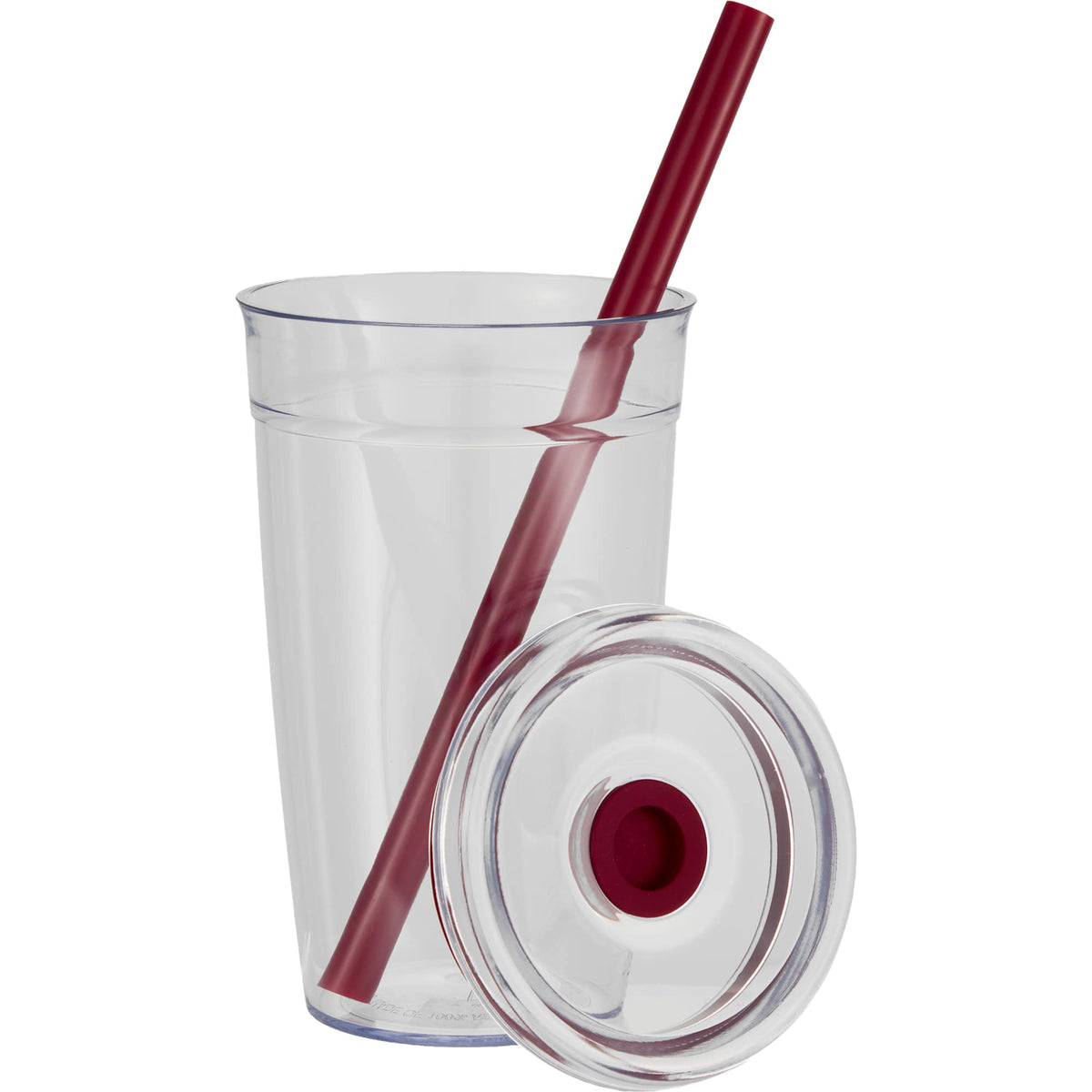 Anna Recycled Acrylic Straw Tumbler, 15 oz - Maroon - Detail