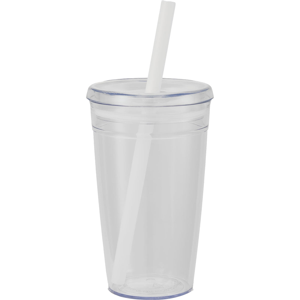 Anna Recycled Acrylic Straw Tumbler, 15 oz - White - Back