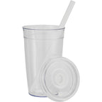 Anna Recycled Acrylic Straw Tumbler, 15 oz - White - Detail