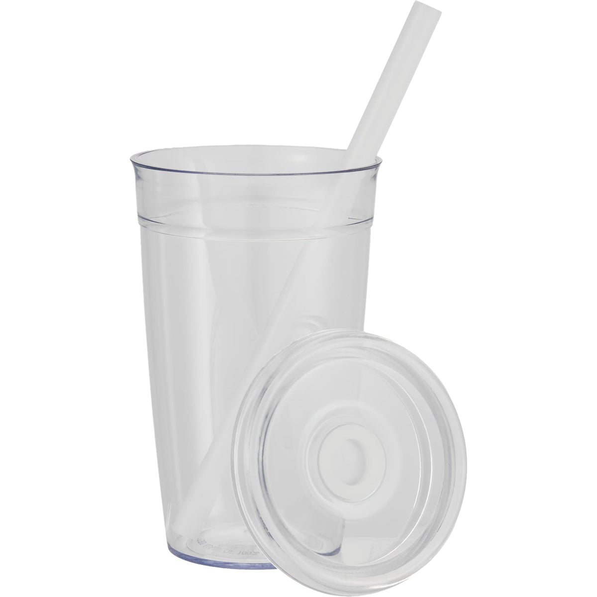 Anna Recycled Acrylic Straw Tumbler, 15 oz - White - Detail