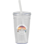 Anna Recycled Acrylic Straw Tumbler, 15 oz - White - Front