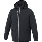 Ansel Waterproof Rain Jacket with Snap-Off Hood for Men Embroidery - Navy 410 - Front Flat