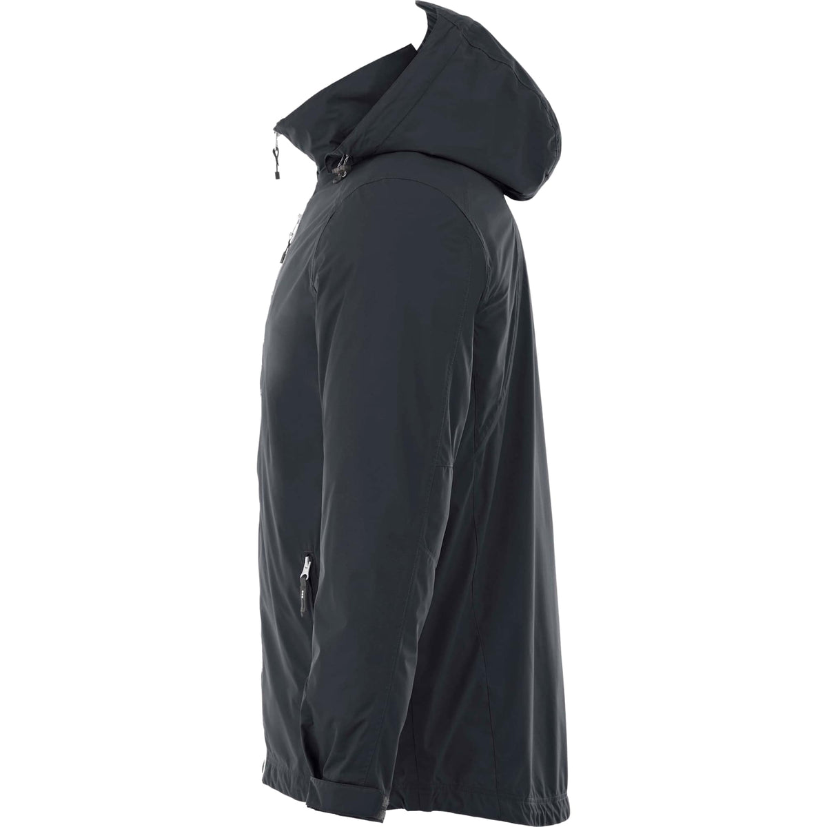 Ansel Waterproof Rain Jacket with Snap-Off Hood for Men Embroidery - Navy 410 - Left Side