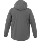 Ansel Waterproof Rain Jacket with Snap-Off Hood for Men Transfer - Grey Storm - Back Flat