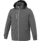 Ansel Waterproof Rain Jacket with Snap-Off Hood for Men Transfer - Grey Storm - Front Flat