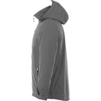 Ansel Waterproof Rain Jacket with Snap-Off Hood for Men Transfer - Grey Storm - Left Side