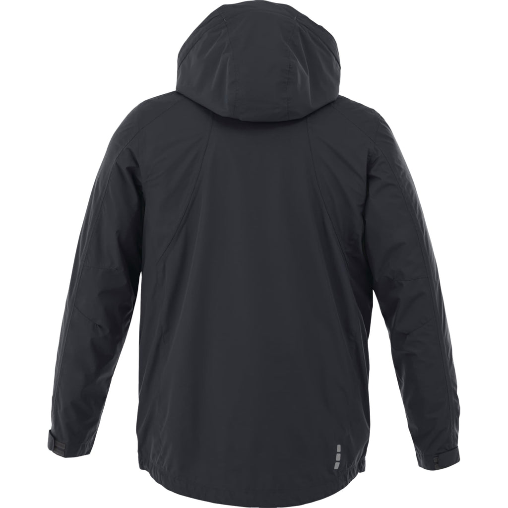 Ansel Waterproof Rain Jacket with Snap-Off Hood for Men Transfer - Navy 410 - Back Flat