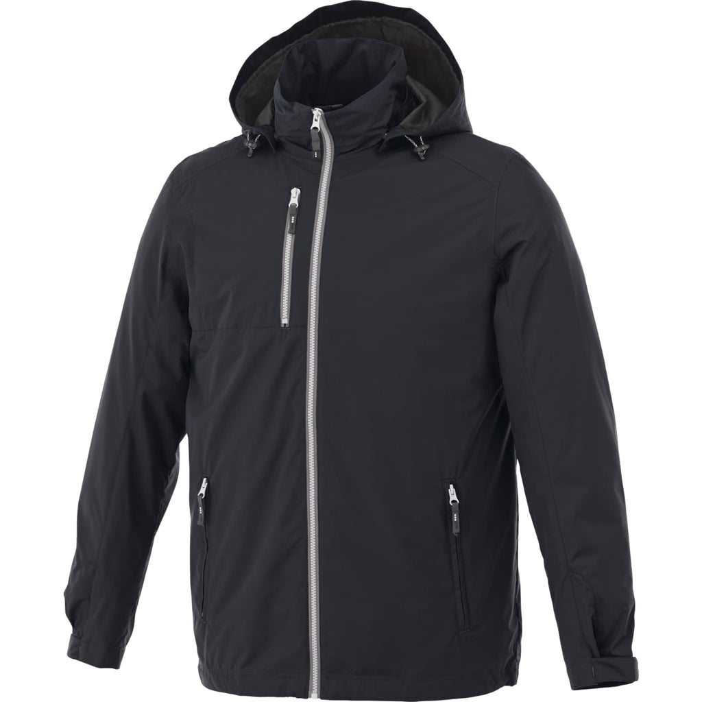 Ansel Waterproof Rain Jacket with Snap-Off Hood for Men Transfer - Navy 410 - Front Flat