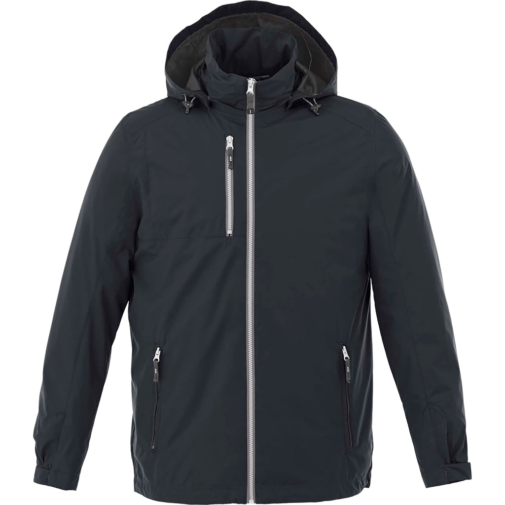 Ansel Waterproof Rain Jacket with Snap-Off Hood for Men Transfer - Navy 410 - Front