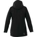 Ansel Waterproof Rain Jacket with Snap-Off Hood for Women Transfer - Black - Back Flat