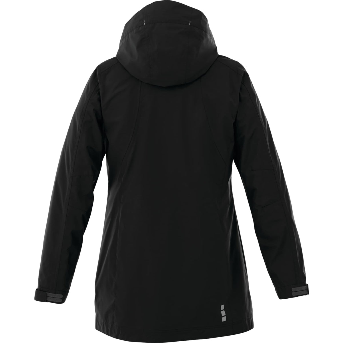 Ansel Waterproof Rain Jacket with Snap-Off Hood for Women Transfer - Black - Back Flat