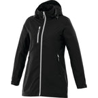 Ansel Waterproof Rain Jacket with Snap-Off Hood for Women Transfer - Black - Front Flat
