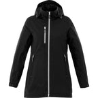 Ansel Waterproof Rain Jacket with Snap-Off Hood for Women Transfer - Black - Front