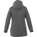Ansel Waterproof Rain Jacket with Snap-Off Hood for Women Transfer - Grey Storm - Back Flat