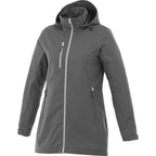 Ansel Waterproof Rain Jacket with Snap-Off Hood for Women Transfer - Grey Storm - Front Flat