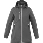 Ansel Waterproof Rain Jacket with Snap-Off Hood for Women Transfer - Grey Storm - Front