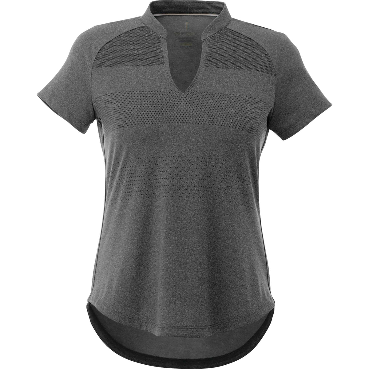 Antero Cap Sleeve Polo for Women Embroidery - Heather Dark Charcoal - Back Flat 2