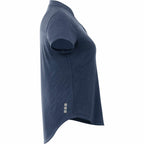 Antero Cap Sleeve Polo for Women Embroidery - Indigo Heather - Right Side