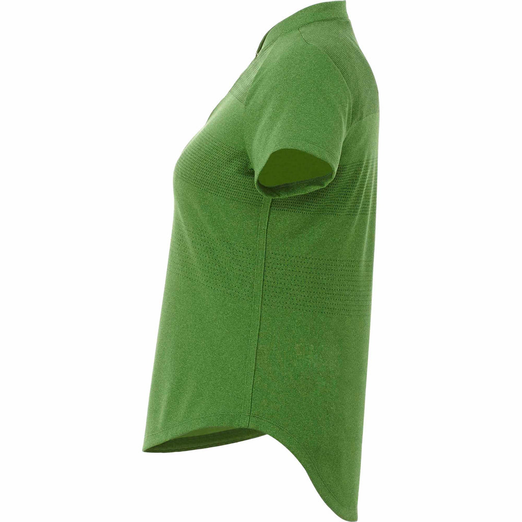 Antero Cap Sleeve Polo for Women Embroidery - Juniper Heather - Left Side