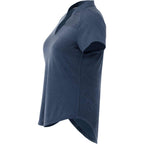 Antero Cap Sleeve Polo for Women Transfer - Indigo Heather - Left Side