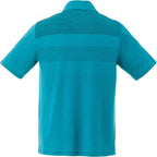 Antero Cooling Short Sleeve Polo for Men Embroidery - Aspen Blue Heather - Back Flat