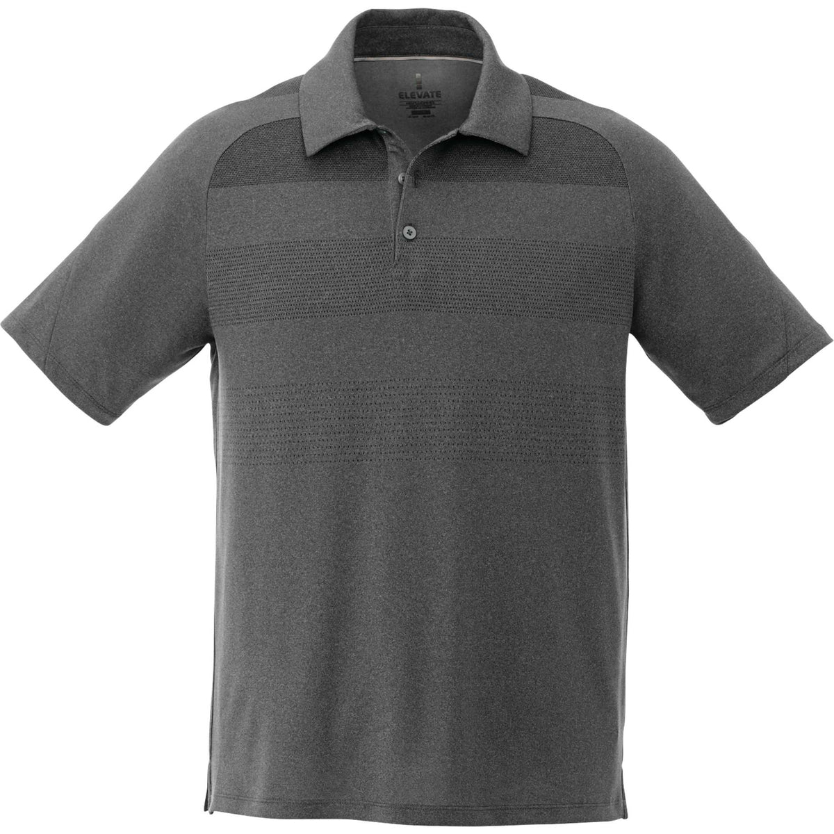Antero Cooling Short Sleeve Polo for Men Embroidery - Heather Dark Charcoal - Back Flat 2