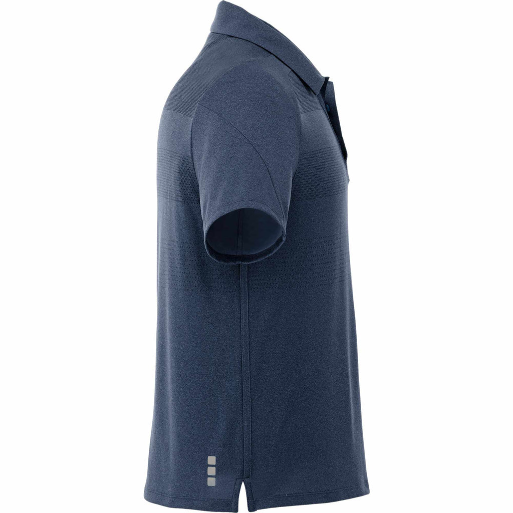 Antero Cooling Short Sleeve Polo for Men Embroidery - Indigo Heather - Right Side