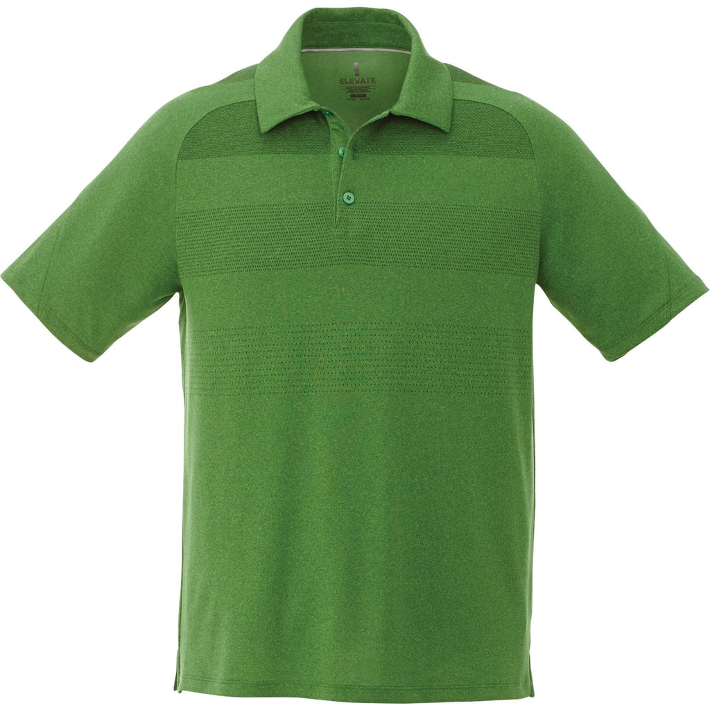 Antero Cooling Short Sleeve Polo for Men Embroidery - Juniper Heather - Back Flat