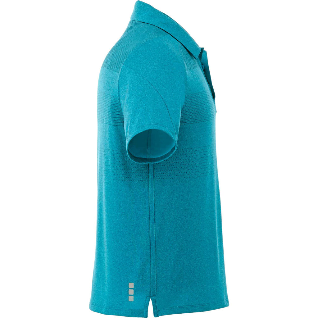 Antero Cooling Short Sleeve Polo for Men Transfer - Aspen Blue Heather - Right Side