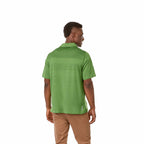 Antero Cooling Short Sleeve Polo for Men Transfer - Juniper Heather - Back On Model