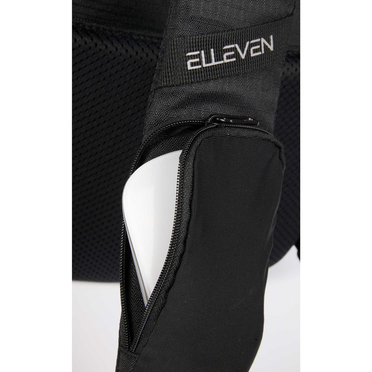 Anti-Theft Sling Pack in Recycled Polyester Embroidery - Black - Detail