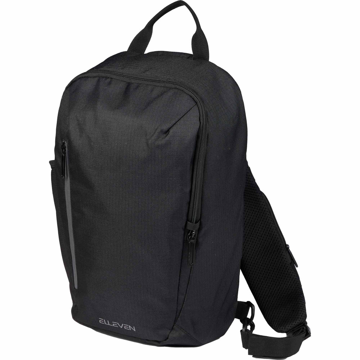 Anti-Theft Sling Pack in Recycled Polyester Embroidery - Black - Left Angle
