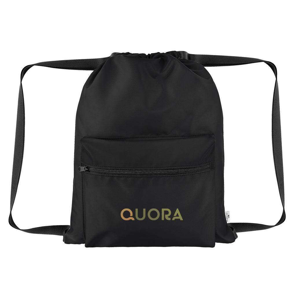 Anywhere Drawstring Bag in Recycled PET - Black - Colorbrite