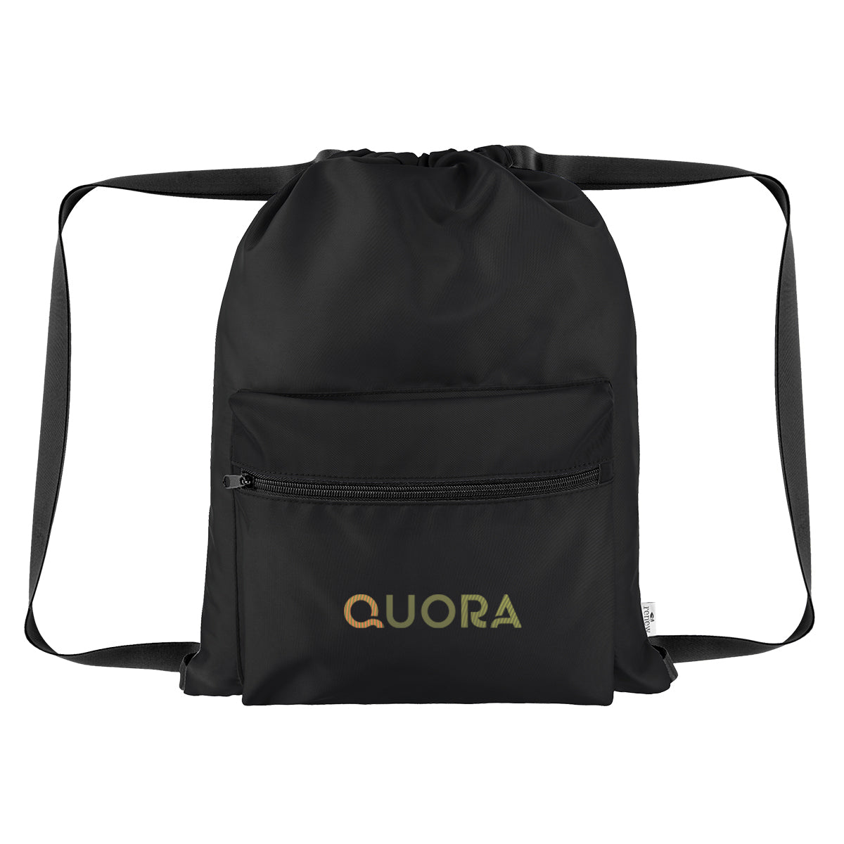Anywhere Drawstring Bag in Recycled PET - Black - Colorbrite